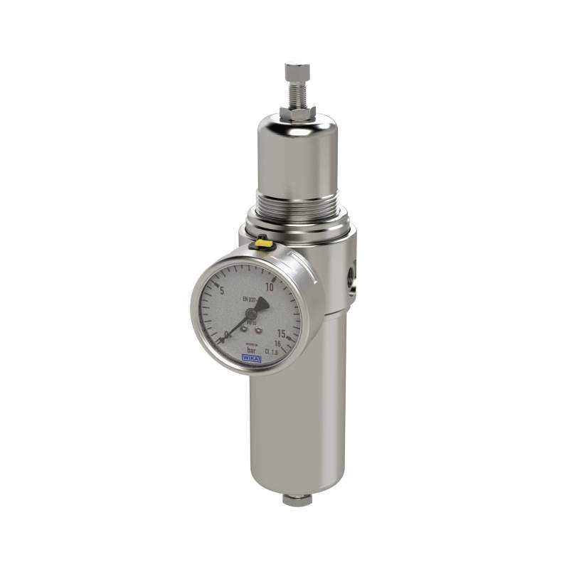 RIEGLER Edelstahl-Filterregler 1.4404, rücksteuerbar, G 1/4, 1,0 - 15 bar