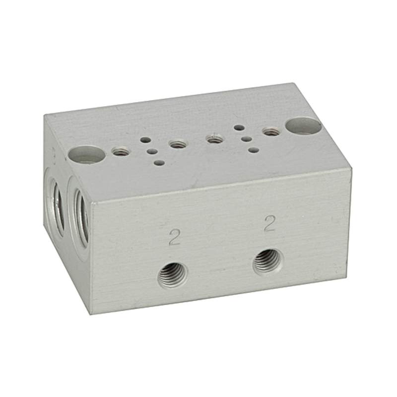 RIEGLER Reihengrundplatte 2-fach, M5 für Mini-Magnetventile 15 mm
