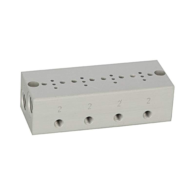 RIEGLER Reihengrundplatte 4-fach, M5 für Mini-Magnetventile 15 mm