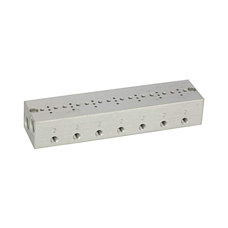 RIEGLER Reihengrundplatte 7-fach, M5 für Mini-Magnetventile 15 mm