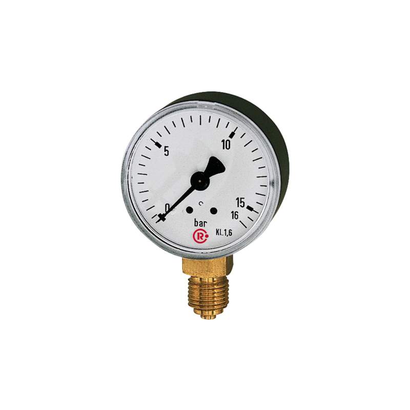 RIEGLER Standardmanometer, Kunststoffgeh., G 1/4 unten, 0-16,0 bar, Ø 63
