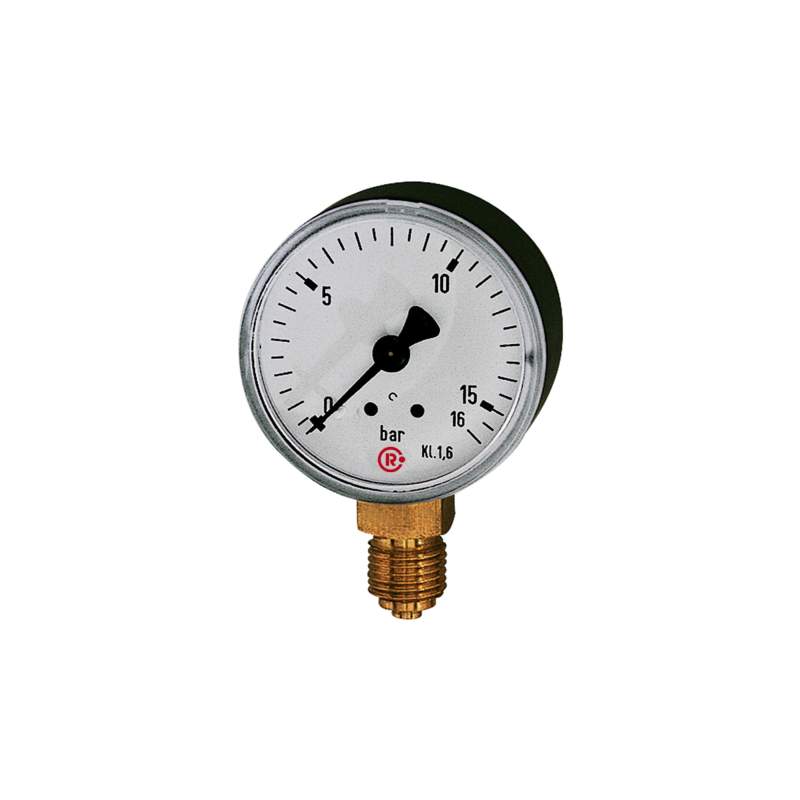 RIEGLER Standardmanometer, Stahlblechgeh., G 1/4 unten, 0-400,0 bar, Ø 63