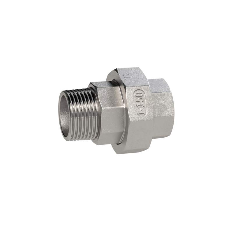 RIEGLER lös. Doppelgew.nippel, flachdicht., Rp/R3/8, I/A, SW34, ES 1.4408