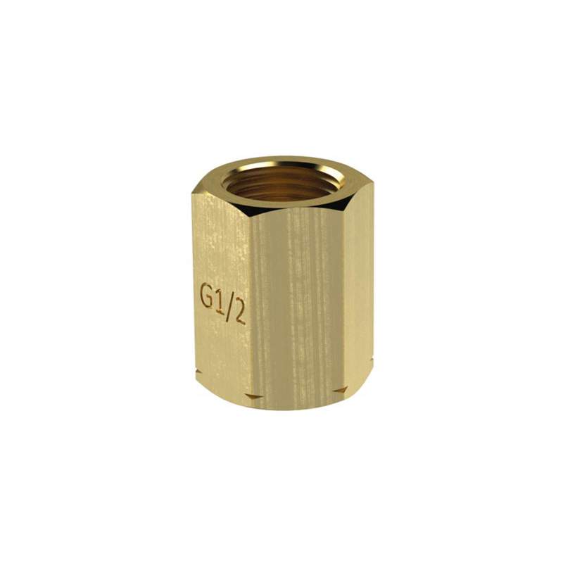RIEGLER Spannmuffe, G 1/2, nach DIN 16283, 6-kant, Messing