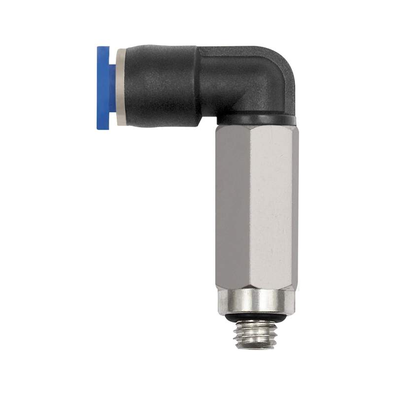 RIEGLER L-Steckverschraubung »Blaue Serie« mini, lang, drehbar, M5