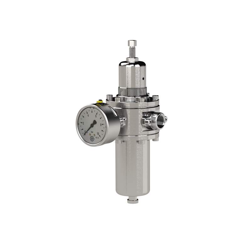 RIEGLER Edelstahl-Filterregler 1.4404, rücksteuerbar, G 1/2, 1,0 - 15 bar