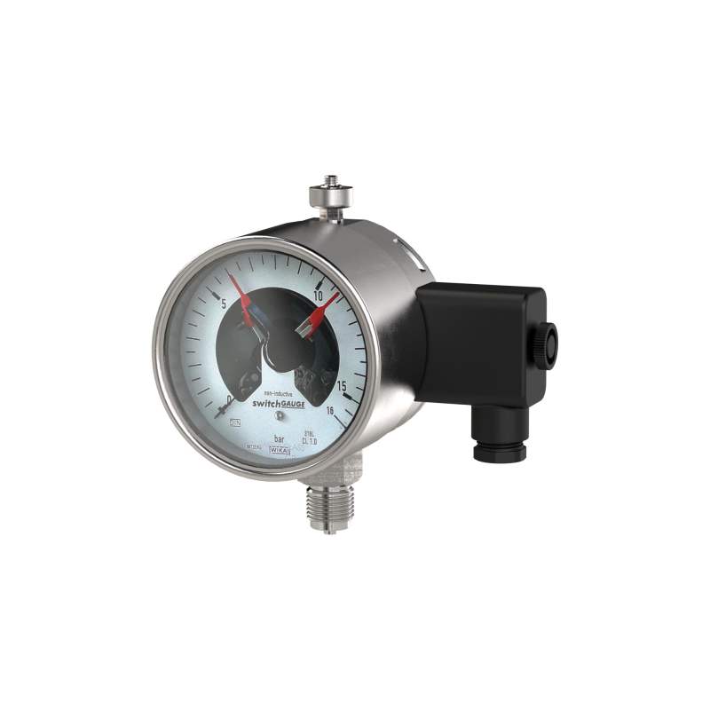 RIEGLER Kontaktmanometer, G 1/2 radial unten, Messber. 0-25,0 bar, Ø 100