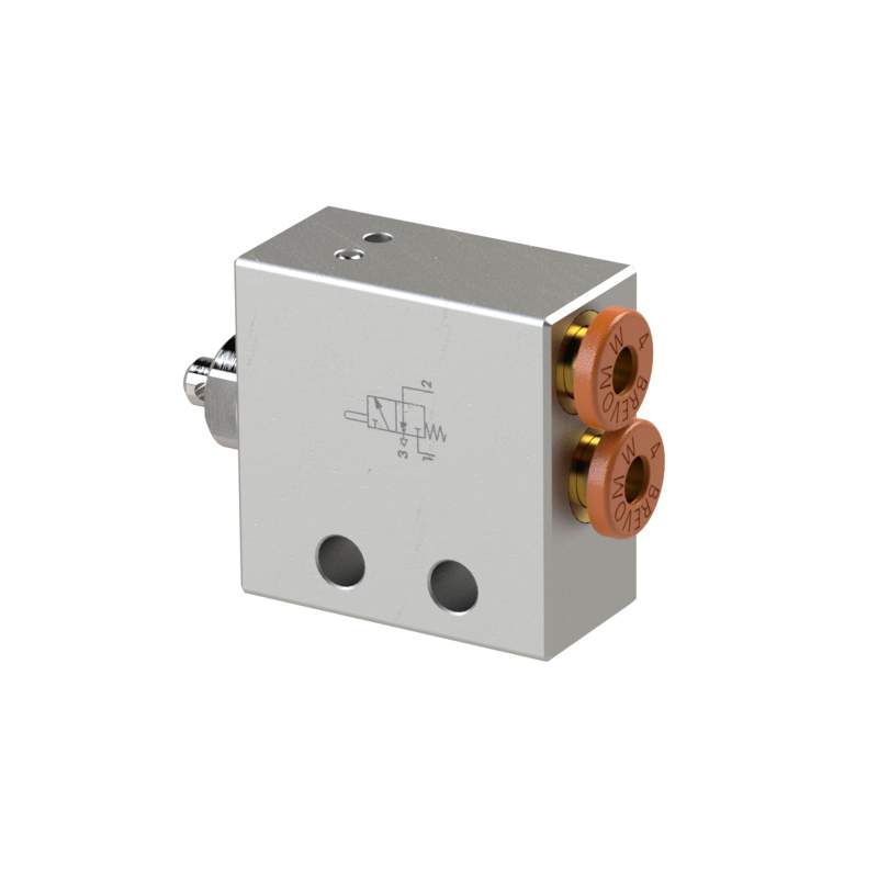 METAL WORK 3/2-Wege-Miniaturventil, mechanisch, Stößel, NC, 4 mm hinten