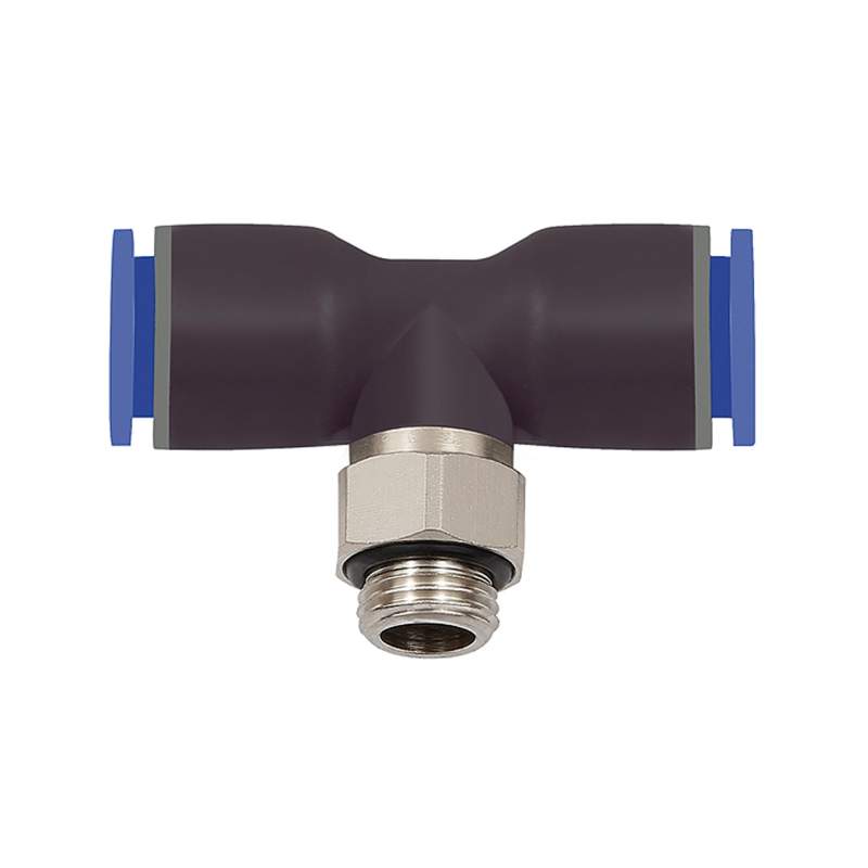 RIEGLER T-Steckverschraubung »Blaue Serie«, drehbar, M5 außen Ø 6 mm