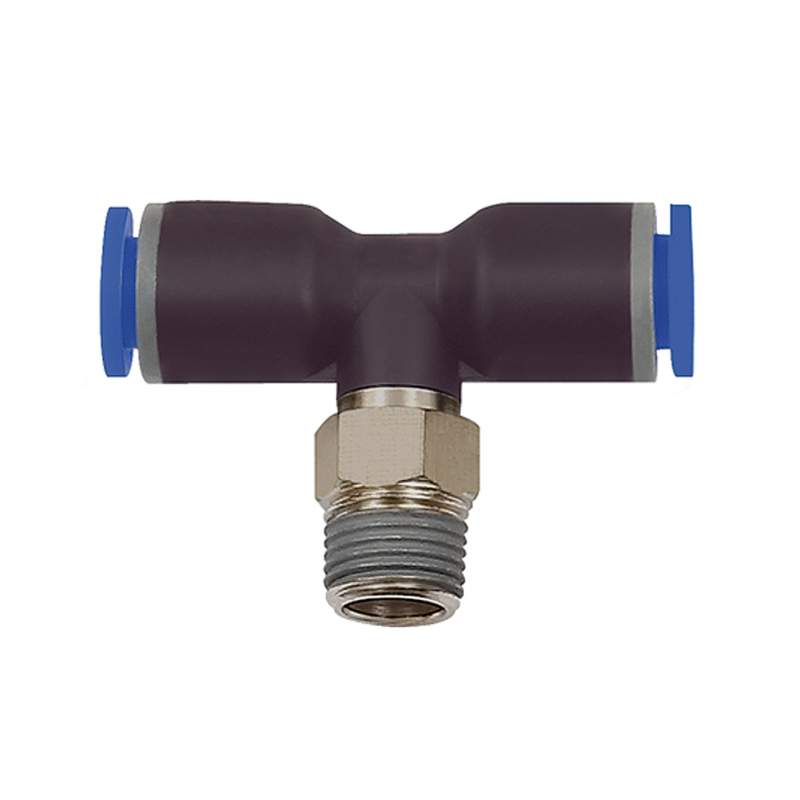 RIEGLER T-Steckverschraubung »Blaue Serie«, drehbar, R 1/4 außen Ø 6 mm