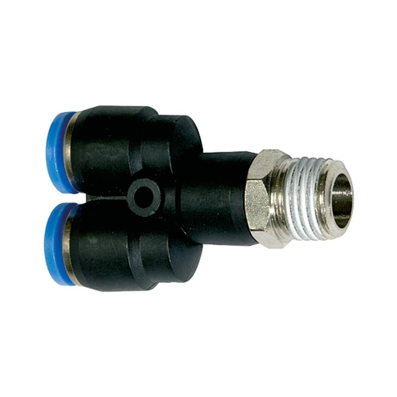 RIEGLER Y-Steckverschraubung »Blaue Serie«, drehbar, R 1/2 außen, Ø 16 mm