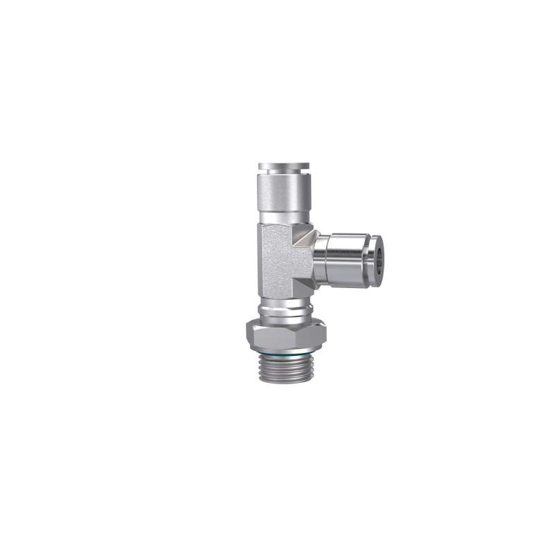 RIEGLER T-Steckverschr., L-Form, drehbar, G 1/4 a., Schlauch-Ø 4, ES