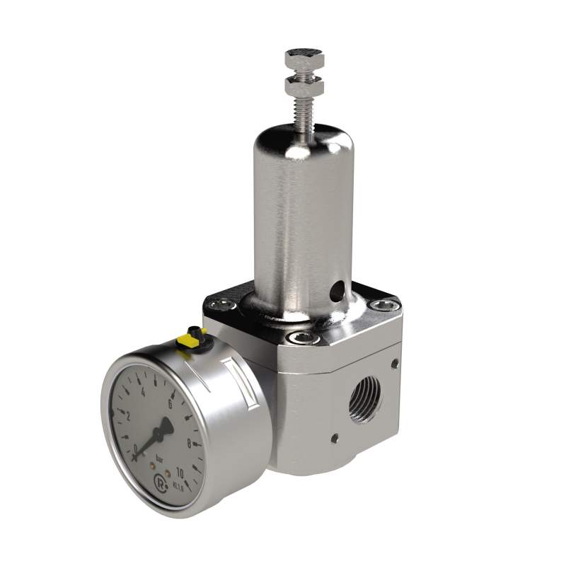 RIEGLER Edelstahl-Druckregler, 1.4404, rücksteuerbar, G 3/4, 1,0 - 17 bar