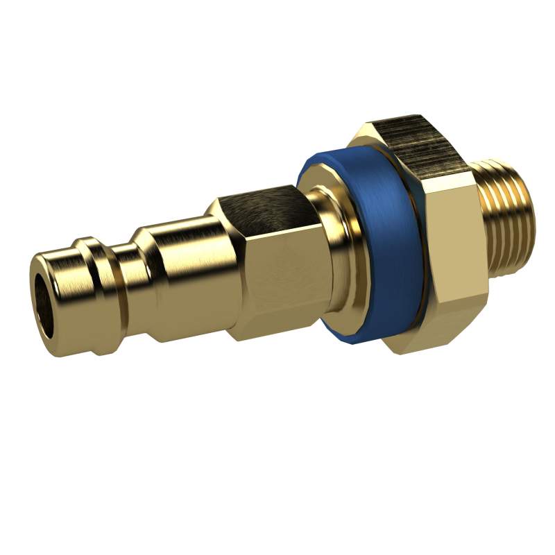 RIEGLER Unverwechselbarer Nippel NW 5, Messing blank, G 1/8 AG, blau