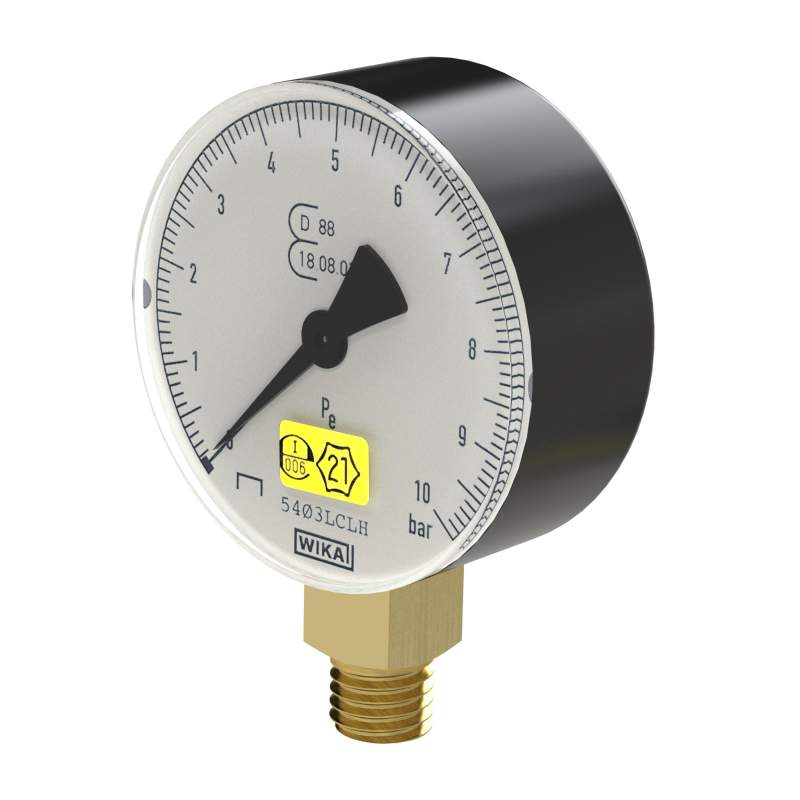 RIEGLER Manometer ø 63 mm, eichbar, G 1/4, Anschluss unten