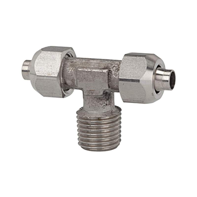 RIEGLER T-Einschraubverschraubung, R 1/4 a., für Schlauch 10/8, ES 1.4404