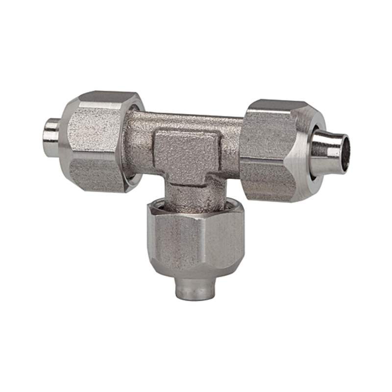 RIEGLER T-Verbinder, für Schlauch 8/6 mm, SW1 14, SW2 10, ES 1.4404