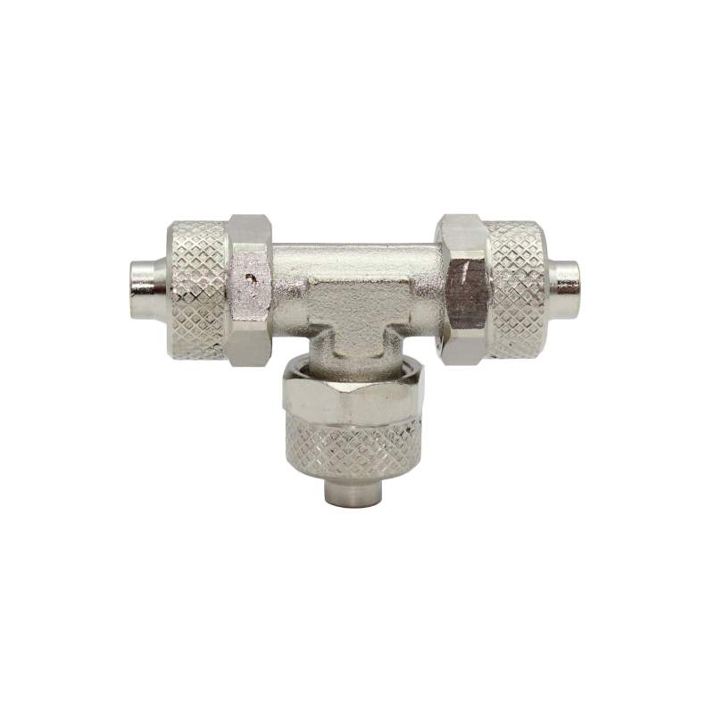 RIEGLER T-Verbinder, für Schlauch 6/4 mm, SW 9, Messing vernickelt