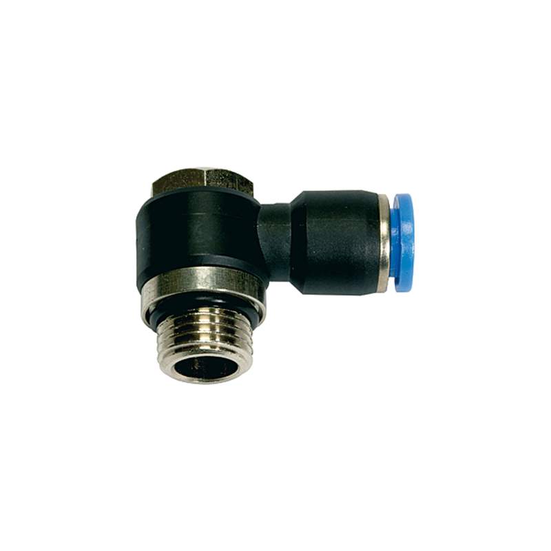 RIEGLER L-Steckverschraubung »Blaue Serie« drehbar, G1/8 a., max.15, Ø4mm