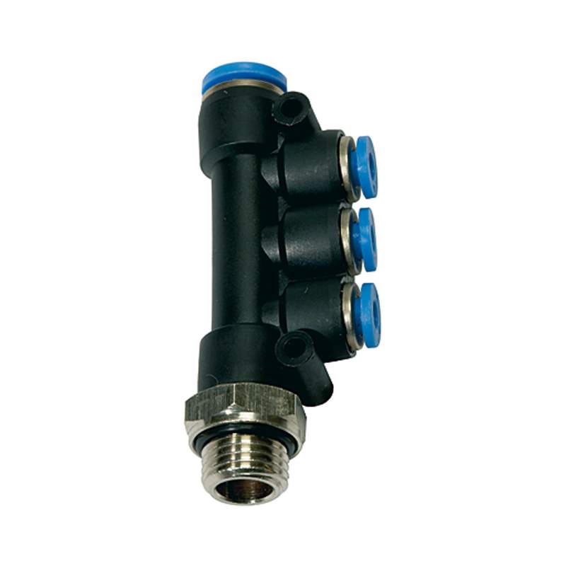RIEGLER T-Mehrfachverteiler »Blaue Serie«, drehbar, G 1/4 außen Ø 1x8/3x4