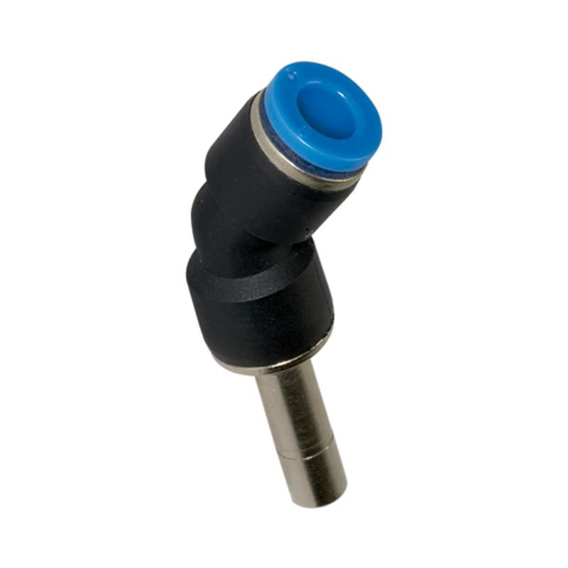 RIEGLER Steckverbindung 45°, Stecknippel 4 mm »Blaue Serie«, Schlauch-Ø 4