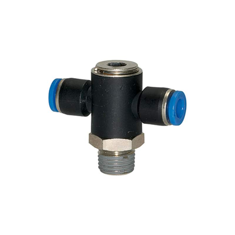 RIEGLER T-Steckverschraubung »Blaue Serie«, drehbar, R 1/4 außen, Ø 6 mm
