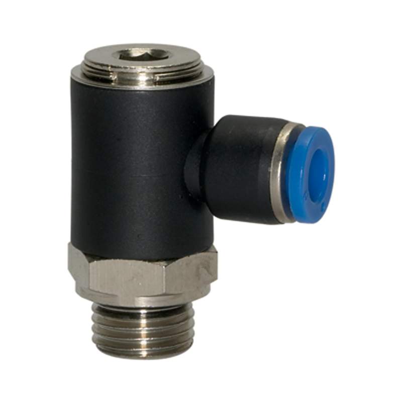 RIEGLER L-Steckverschraubung »Blaue Serie«, drehbar, G 1/8 a., L=21,5mm
