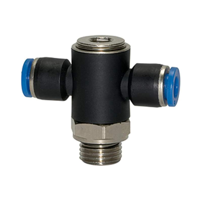 RIEGLER T-Steckverschraubung »Blaue Serie«, drehbar, G 1/4 außen, Ø 12 mm