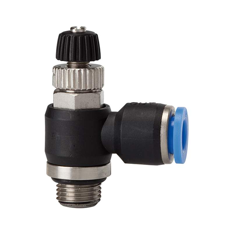 RIEGLER Drosselrückschlagven »Blaue Serie« Abluftdros. G3/8 a. 15bar Ø8mm