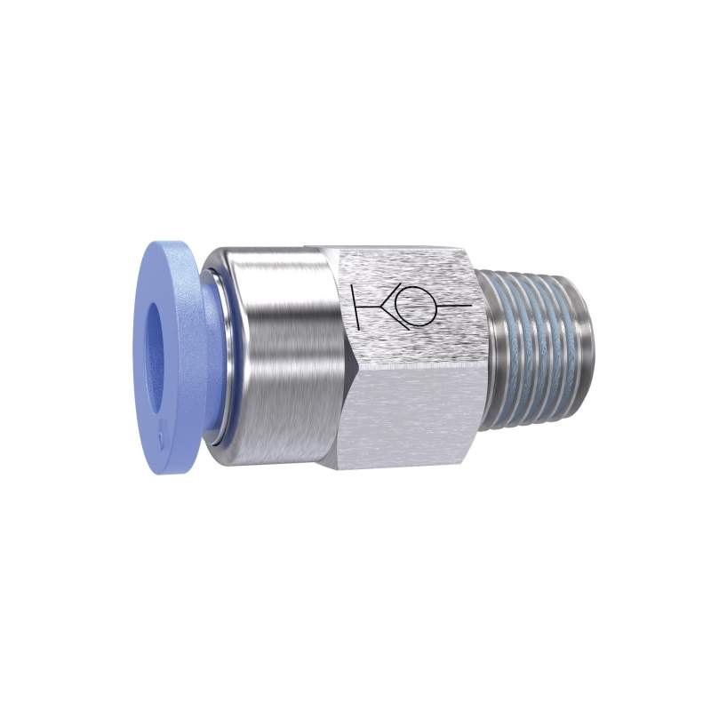 RIEGLER Gerade Steckverschraubung »Blaue Serie« selbstabsper., R 3/8 a.