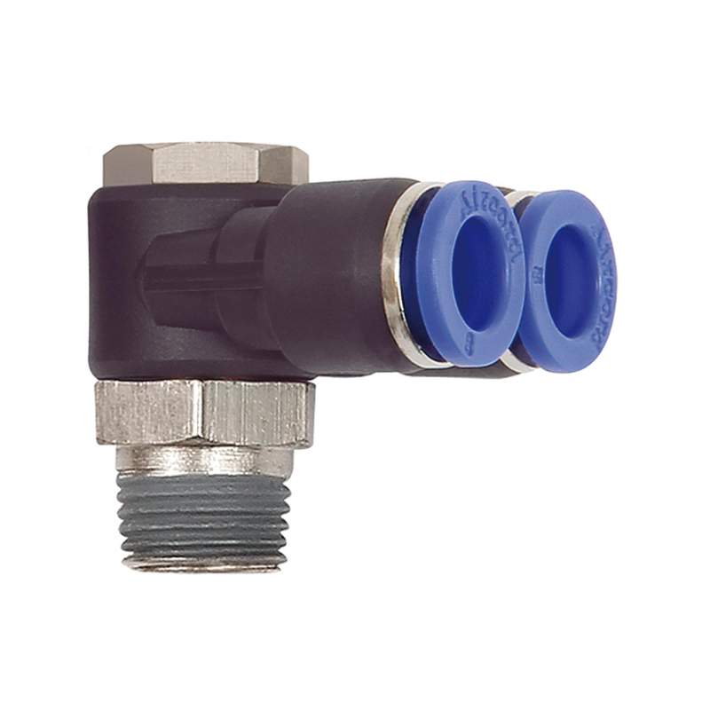 RIEGLER Y-Winkelsteckverschraubung »Blaue Serie«, drehbar, R 1/8 a. Ø 6mm