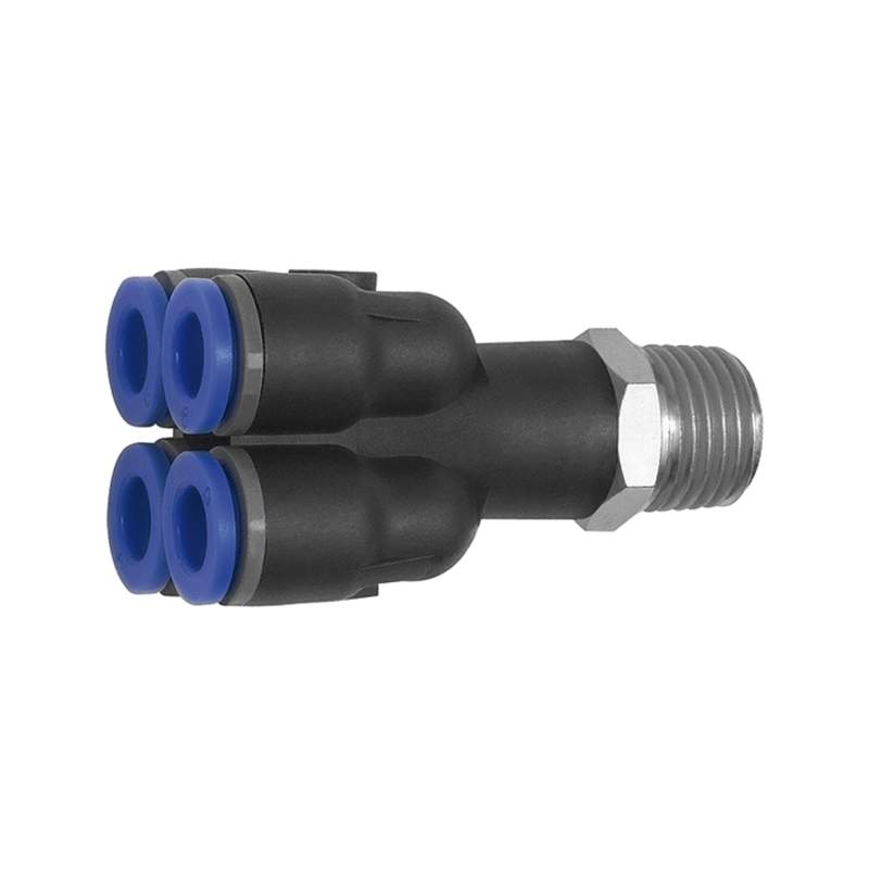 RIEGLER Mehrfachverteiler »Blaue Serie«, 4-fach, drehbar, R 1/4 a. Ø 6mm