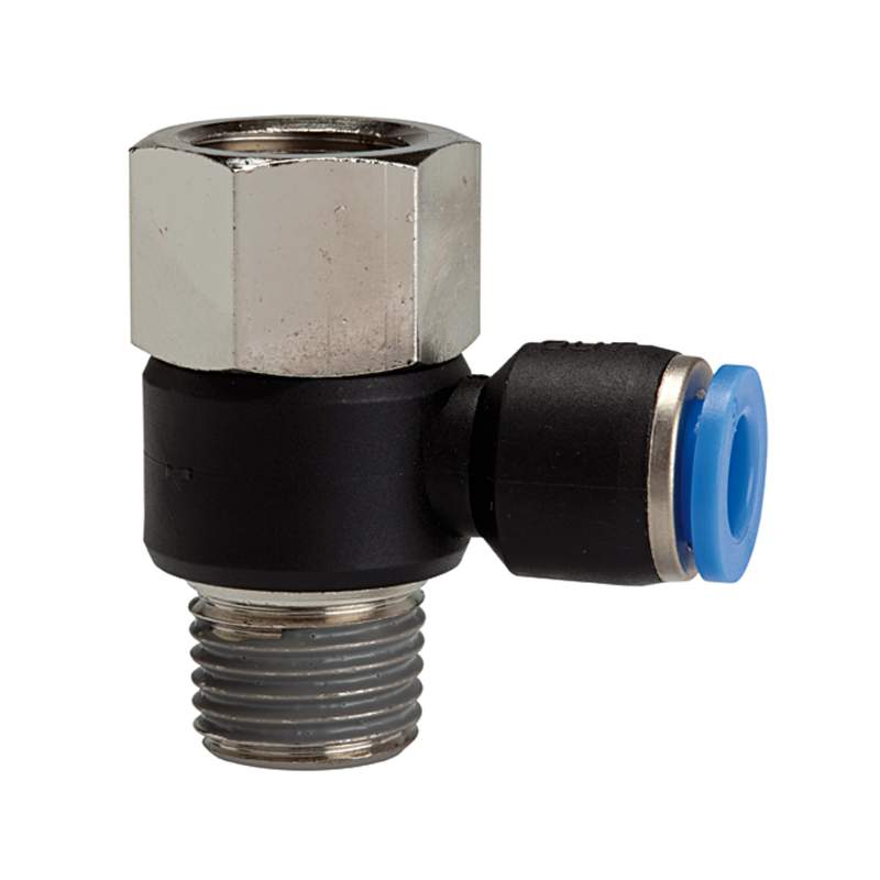 RIEGLER L-Steckverschraubung »Blaue Serie«, drehbar, G/R 1/8 i./a., Ø6mm