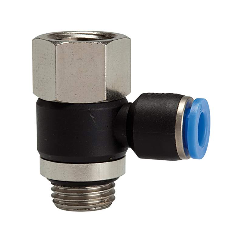 RIEGLER L-Steckverschraubung »Blaue Serie« drehbar, M5 i./a., max.15 Ø4mm