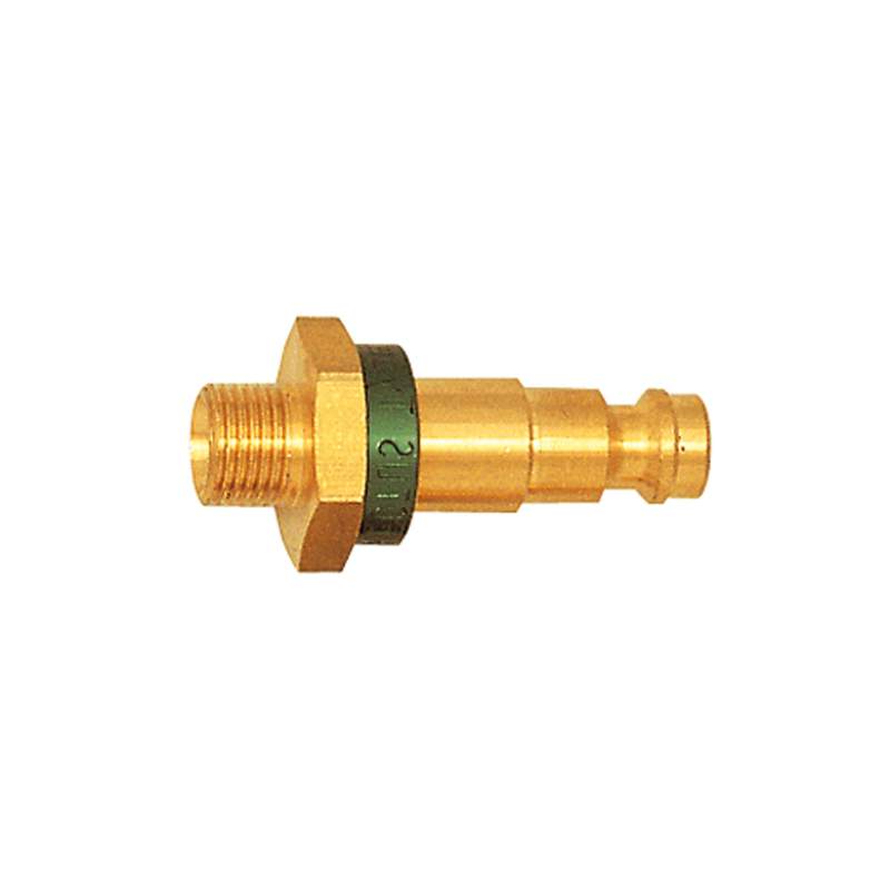 RIEGLER Unverwechselbarer Nippel NW 5, Messing blank, G 1/4 AG, blau