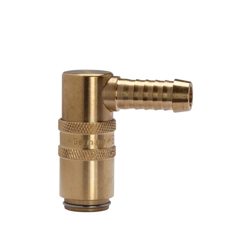 RIEGLER Temperierkupplung DN 6, Zapfen 9 mm, Schlauchtülle 90°