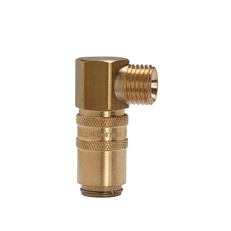 RIEGLER Temperierkupplung DN 6 mit AG, mit Absperrventil, G 1/4 90°