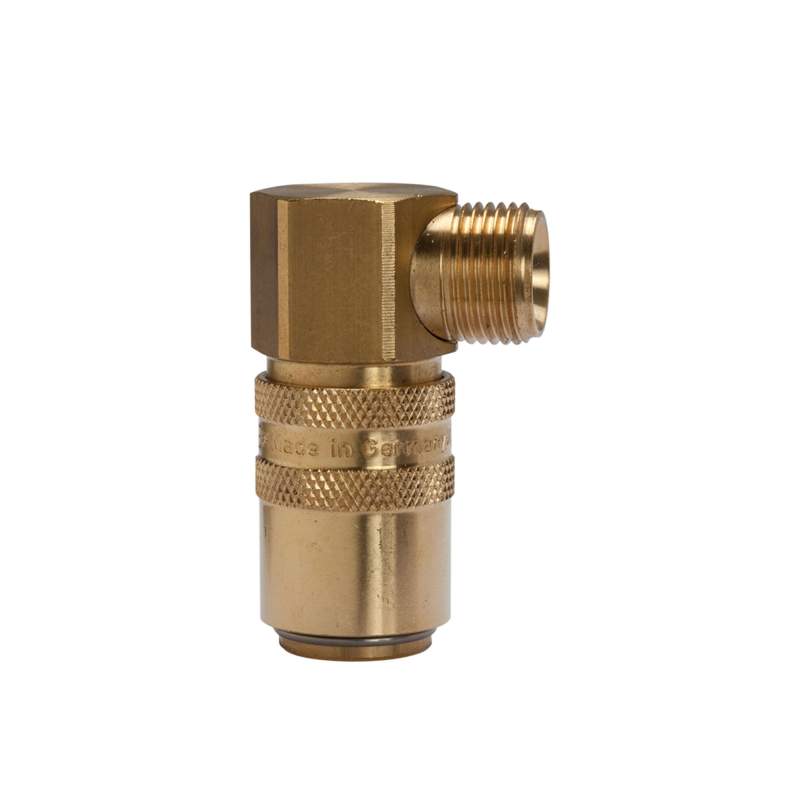 RIEGLER Temperierkupplung DN 9 mit Außengewindeanschluss, G 3/8 90°