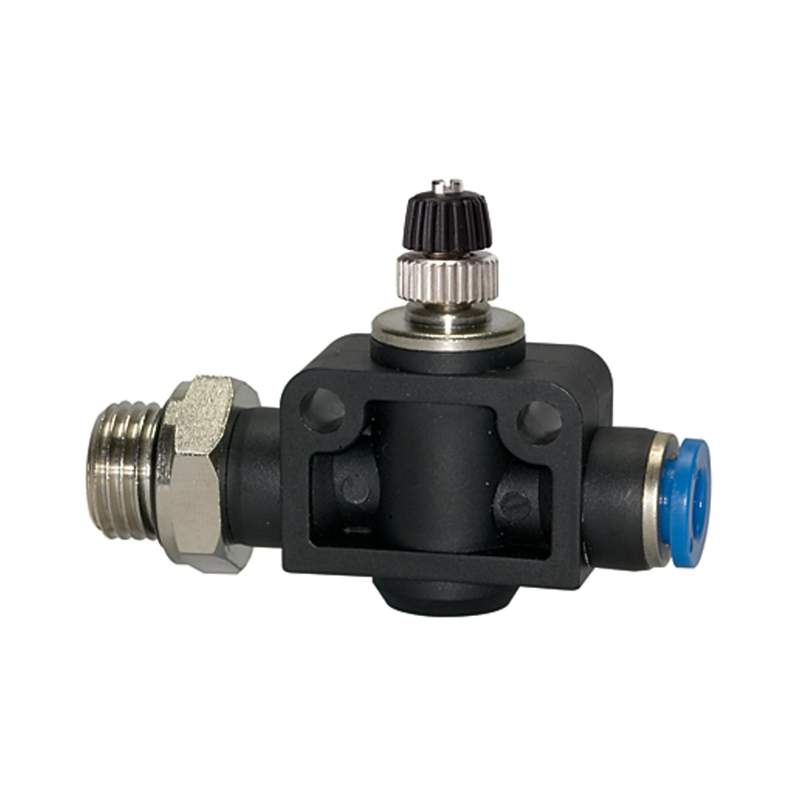 RIEGLER Drosselrückschlagventil »Blaue Serie«, gerade, G 1/8 a. G-S Ø 4mm