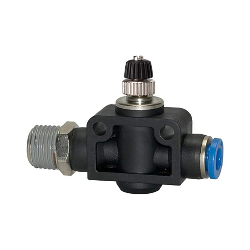 RIEGLER Drosselrückschlagventil »Blaue Serie«, gerade, R 3/8 a. G-S Ø 8mm