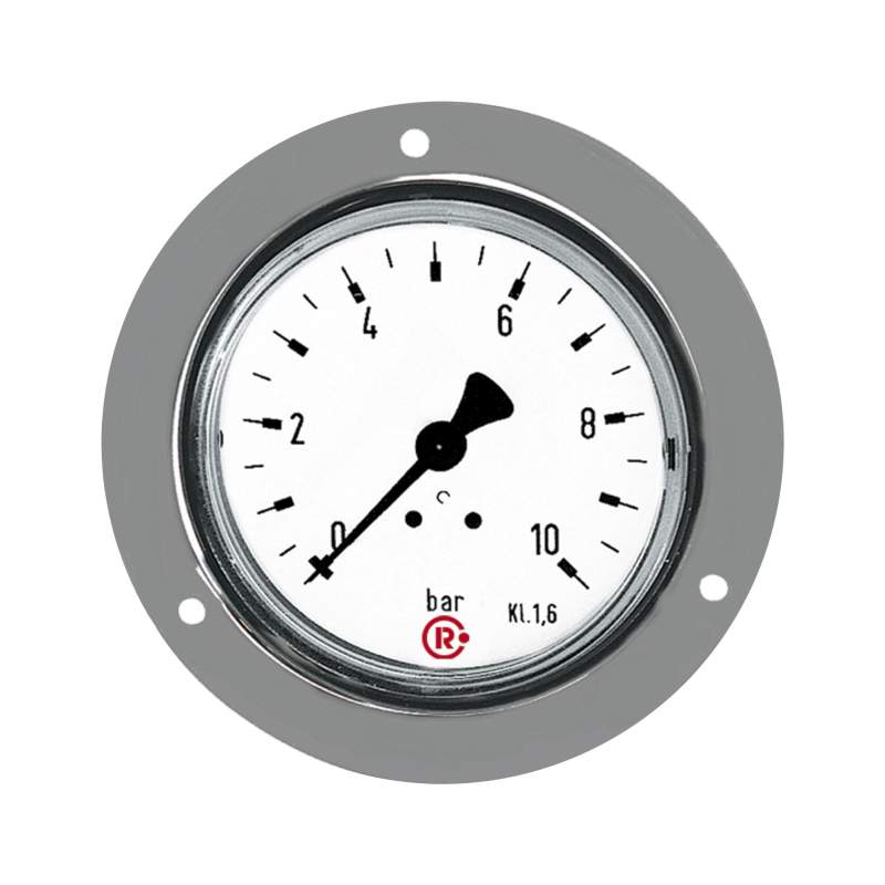 RIEGLER Standardmano., Frontring verchr., G 1/4 hinten, 0-40,0 bar, Ø 50