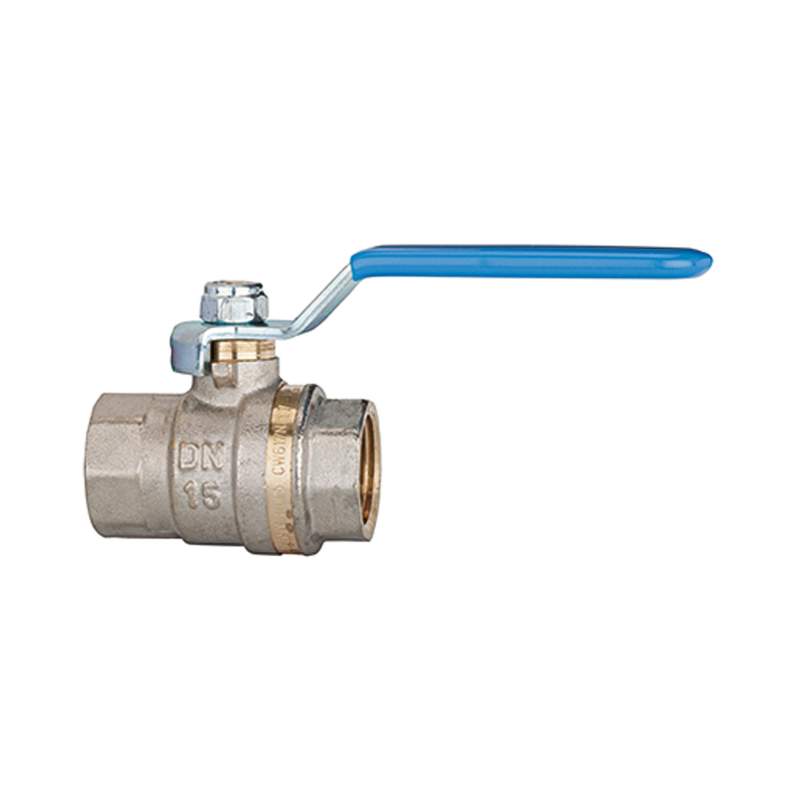 RIEGLER Kugelhahn Standardausf., blauer Hebel, IG/IG, MS vern., G 1 1/4