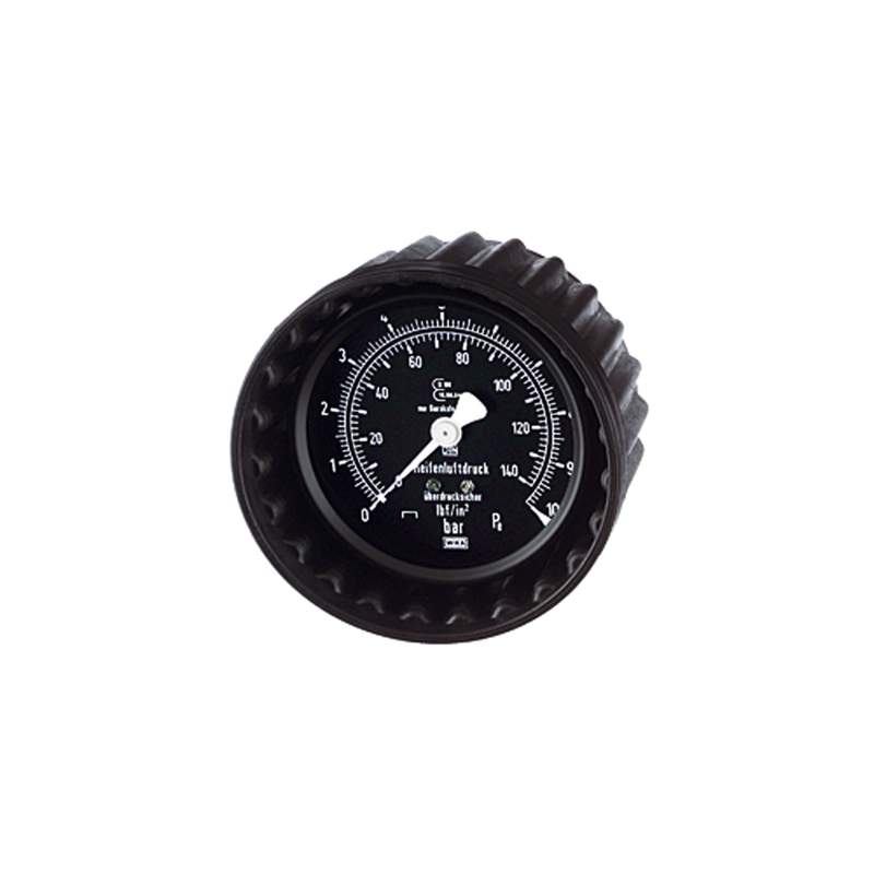 RIEGLER Manometer, 0 - 10 bar/140 psi, ø 63 mm, G 1/4, hinten