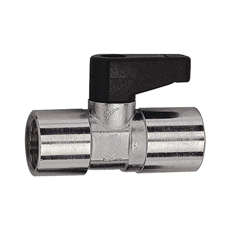 RIEGLER Mini-Kugelhahn mit Drehgriff, Messing vernickelt, Rp 3/8 IG