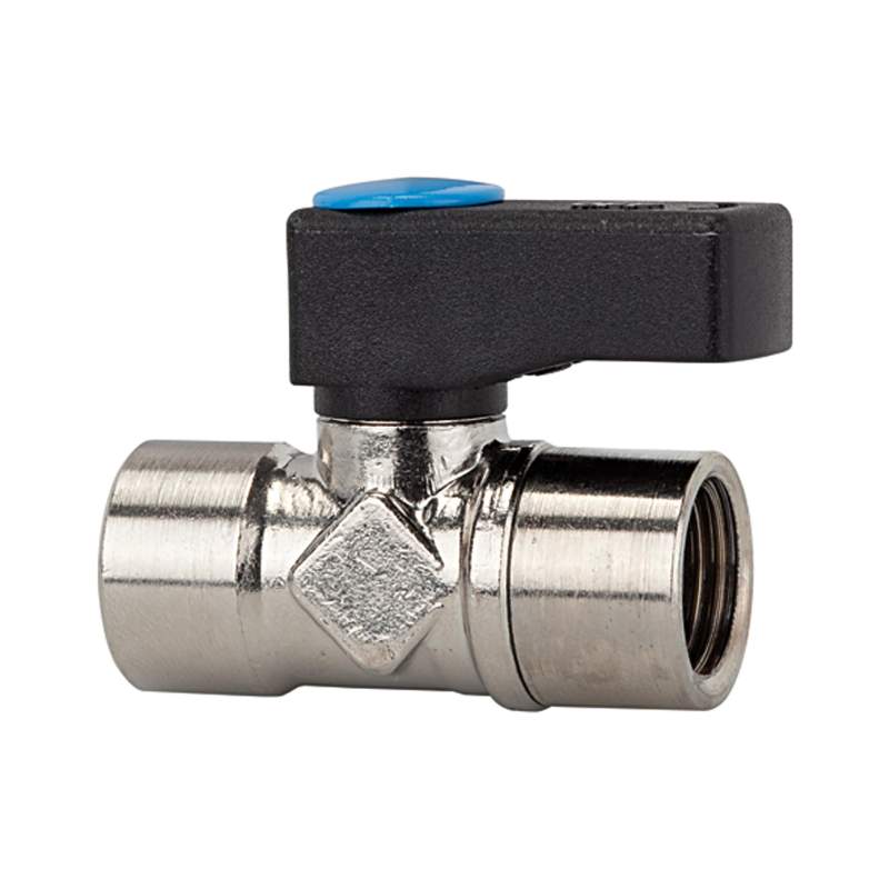 RIEGLER Mini-Kugelhahn, Drehgriff, Messing vernickelt, G 1/8 IG