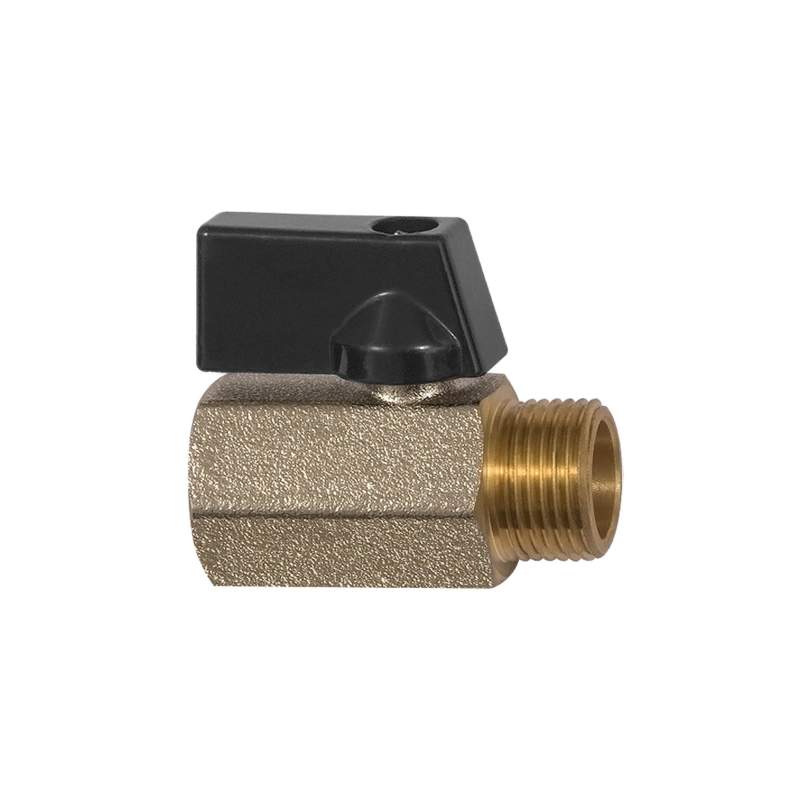 RIEGLER Mini-Kugelhahn »valve line«, MS vern., Drehgriff, G 3/8 IG/AG