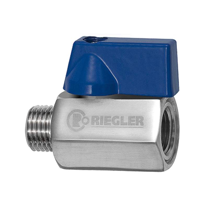 RIEGLER Mini-Kugelhahn, Edelstahl 1.4408 CF8M, IG/AG, G 3/8, DN 10