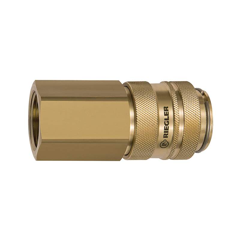 RIEGLER Schnellverschlusskupplung NW 19, Messing blank, G 3/4 IG