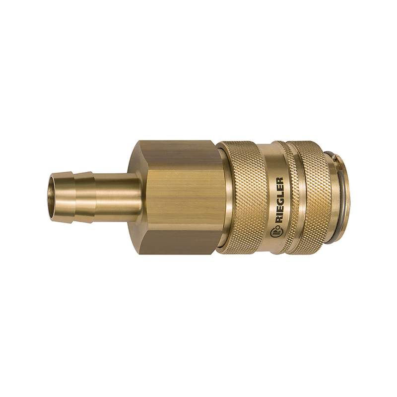 RIEGLER Schnellverschlusskupplung NW 19, Messing blank, Tülle LW 16