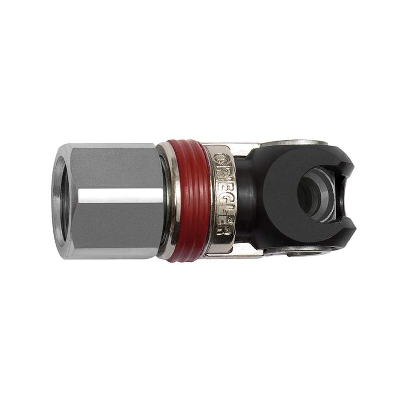 RIEGLER Schwenk-Sicherheitskupplung NW 5,5, ARO 210, Stahl, NPT 1/2 IG
